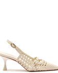 LARROUDE | Ines Macrame Pump In Ivory Leather