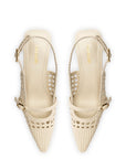 LARROUDE | Ines Macrame Pump In Ivory Leather
