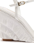 LARROUDE | Yves Fringe Wedge In White Raffia