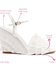 LARROUDE | Yves Fringe Wedge In White Raffia