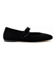LARROUDE | Verona Ballet Flat In Black Suede