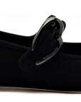 LARROUDE | Verona Ballet Flat In Black Suede