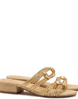 LARROUDE | Shelly Flat Mule In Beige Raffia
