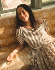 MASONS DAUGHTER | Lily Scarf Top, Olive & Ivory Striped