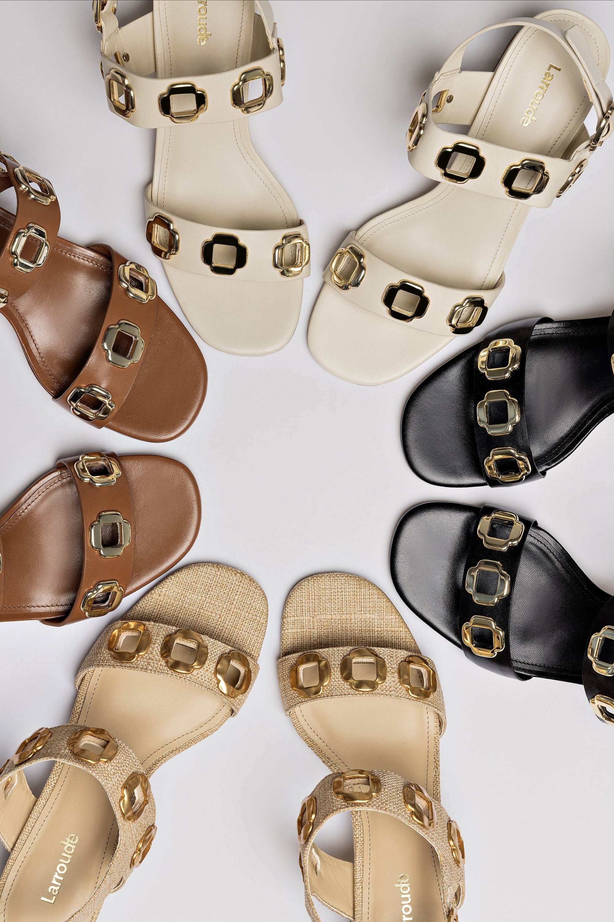 LARROUDE | Milan Sandal In Caramel Leather