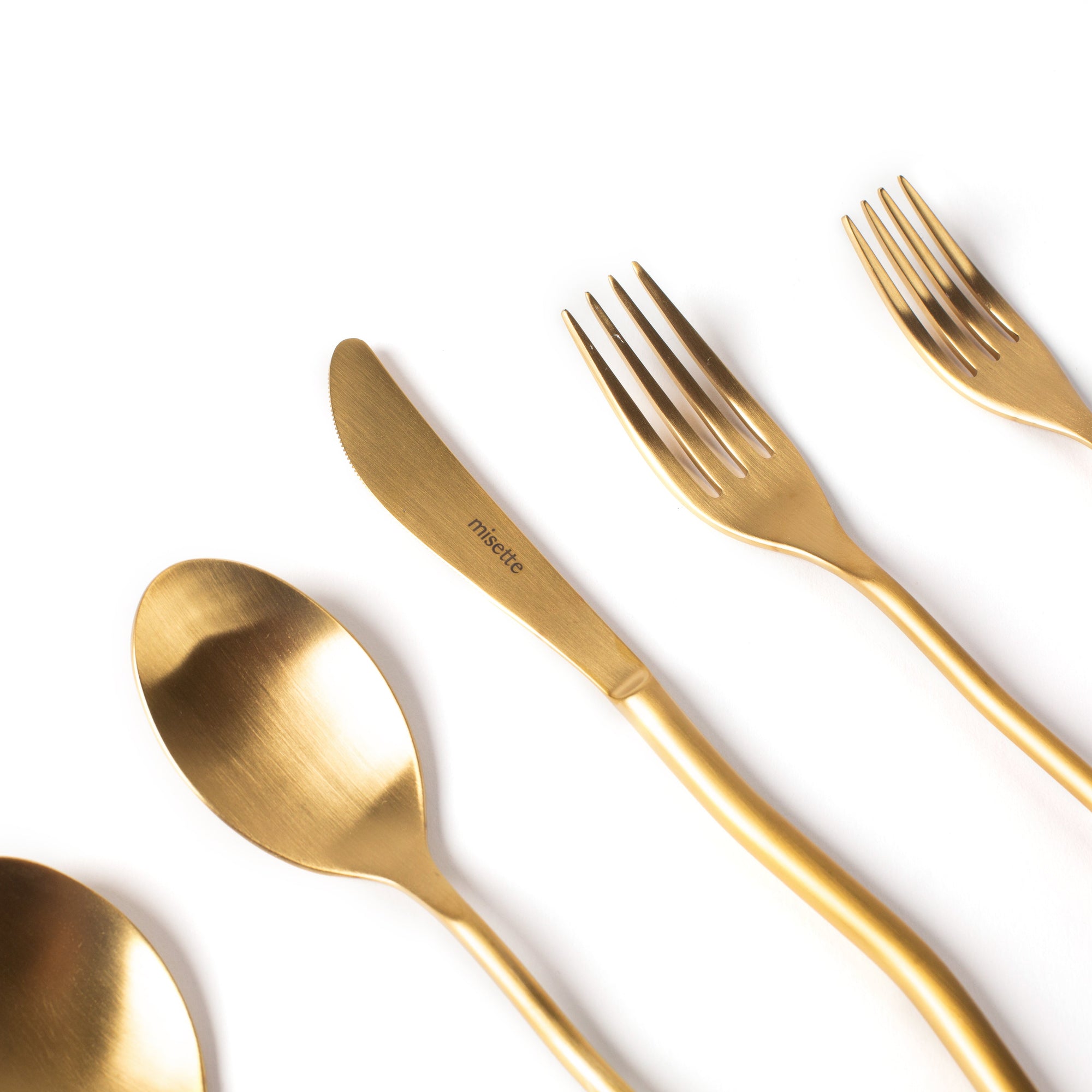 MISETTE Squiggle 5-Piece Cutlery Set in Matte Gold