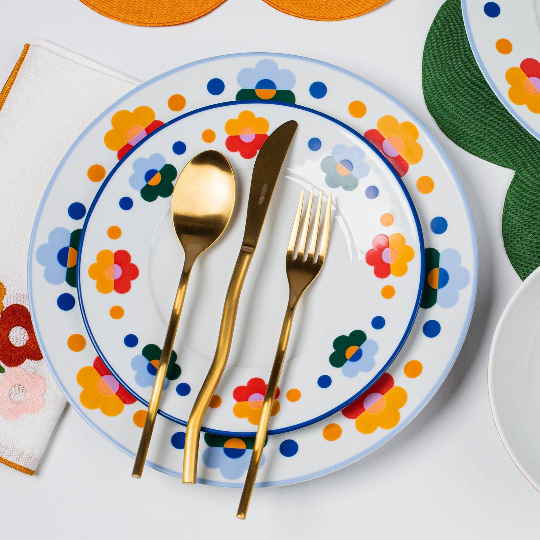 MISETTE Squiggle 5-Piece Cutlery Set in Matte Gold