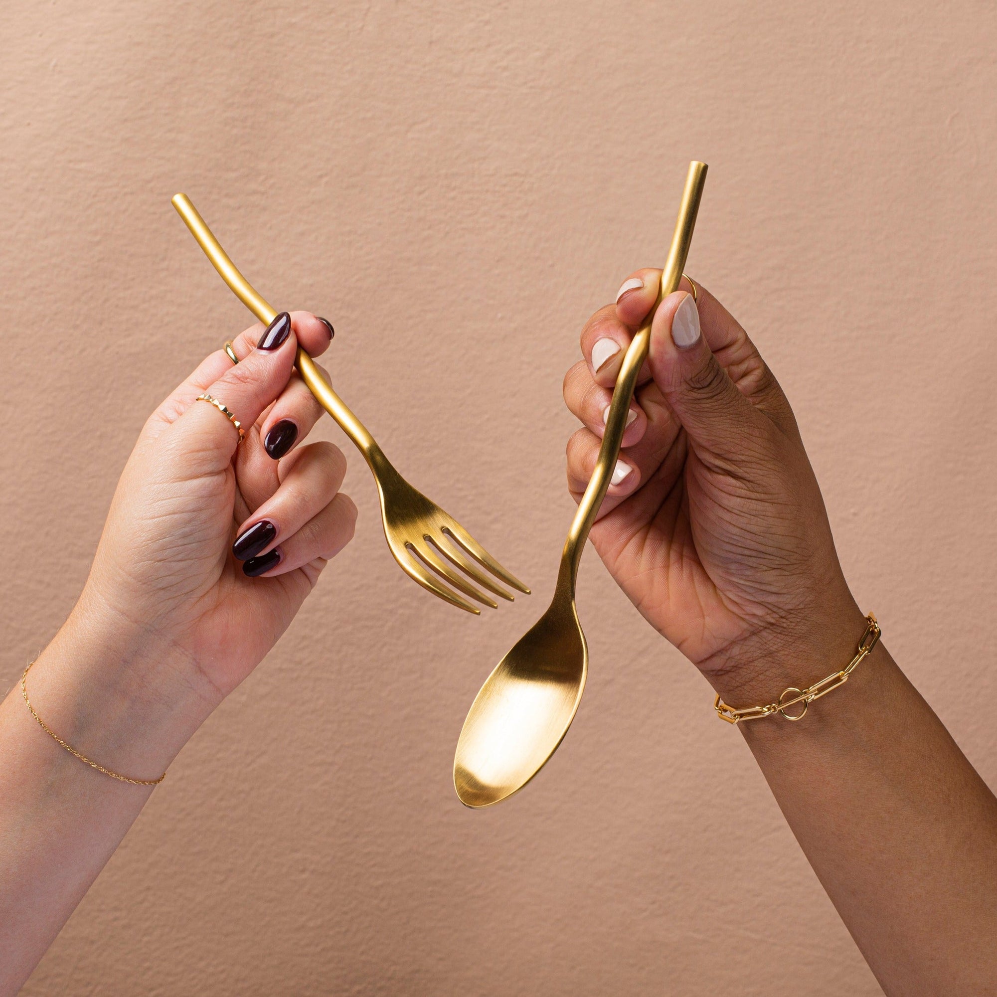 MISETTE Squiggle 5-Piece Cutlery Set in Matte Gold