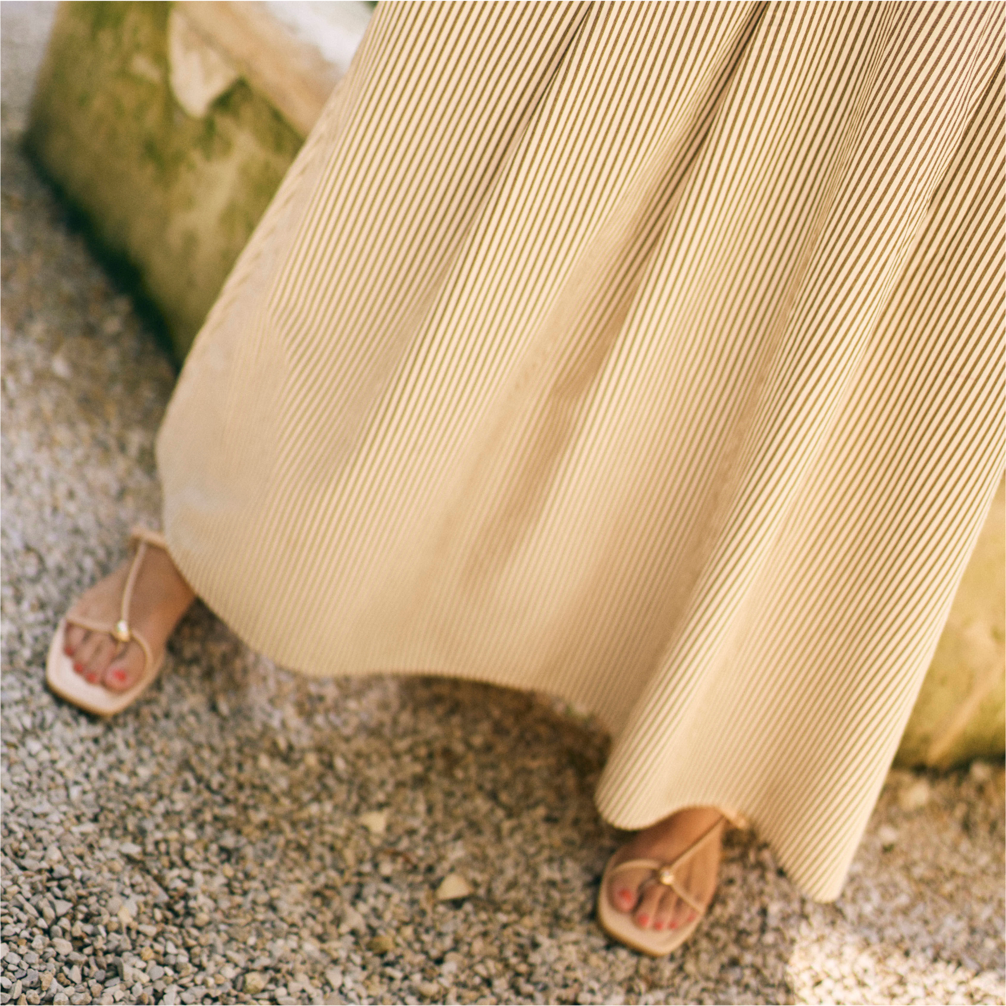 MASON'S DAUGHTER | Sophia Maxi Skirt, Brown & Ivory Dobby Striped