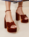 Roz Knot Platform Sandal, Sienna Velvet