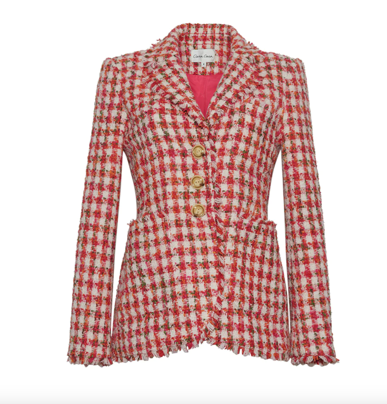 Ross Blazer, Red Ivory Boucle