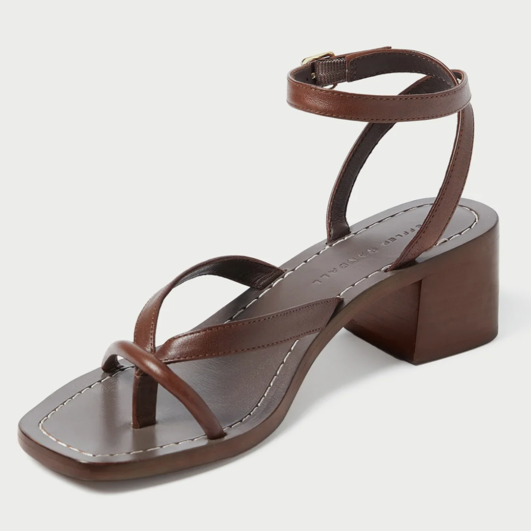 LOEFFLER RANDALL Eloise Espresso Leather Heeled Sandal – Only on 