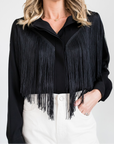 MASON by MASON'S DAUGHTER | Loretta Western Fringe Top, Black