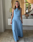 MASON by MASON'S DAUGHTER | Sloane Top, Hydrangea Blue Silk Moire