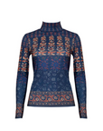 Connor Top, Navy Essex Block Border