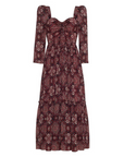 Estela Dress, Scarf Medallion Rum Raisin