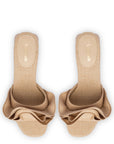 LARROUDE | Brigitte Ruffle Mule In Beige Raffia