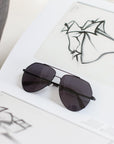 Harbor Black Aviator Sunglasses