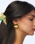 Gold Discus Button Earrings