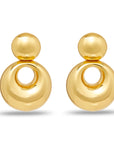 Gold Medallion Drop Earrings