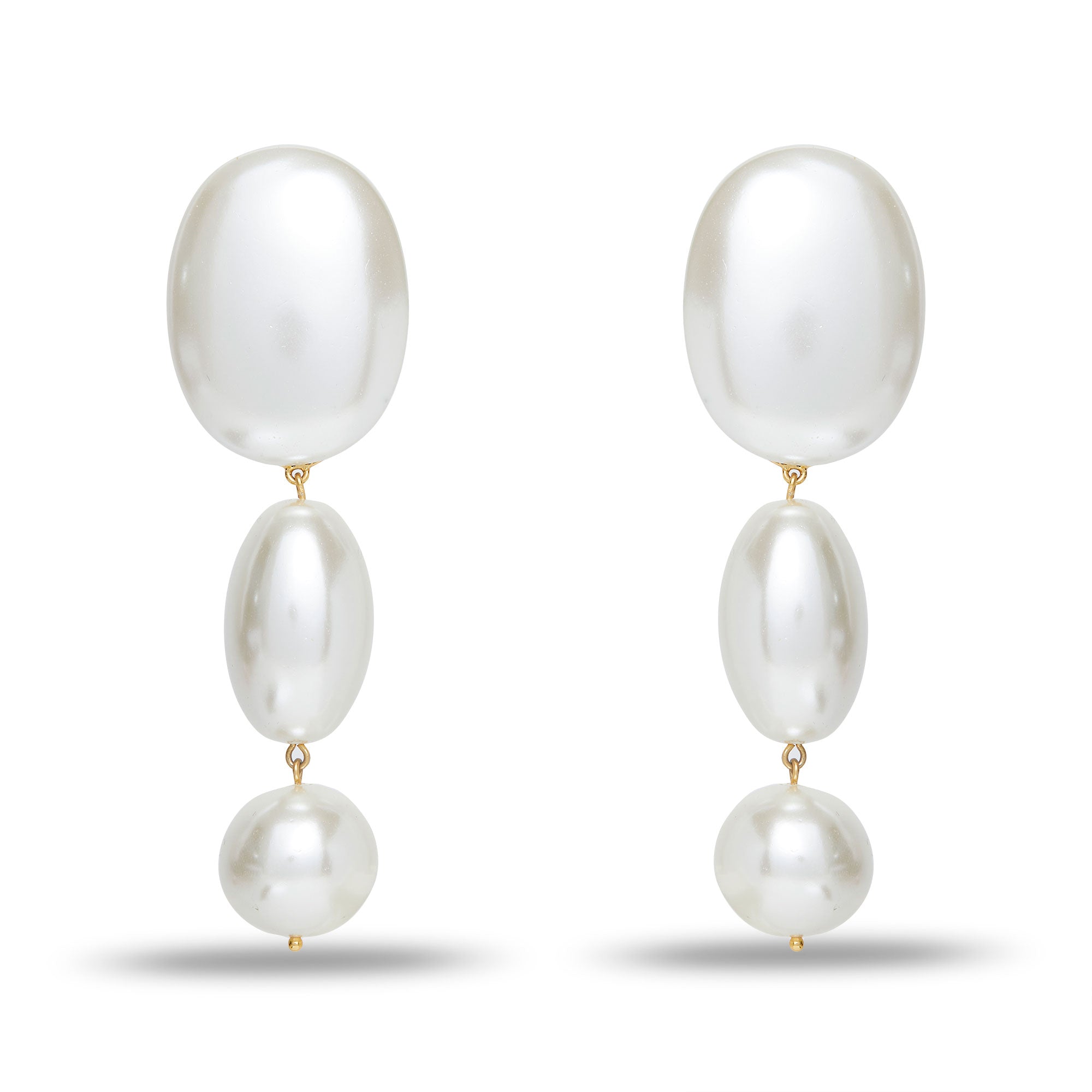 Pearl Linear Bubble Earrings