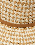 Natural Straw Checkered Hat