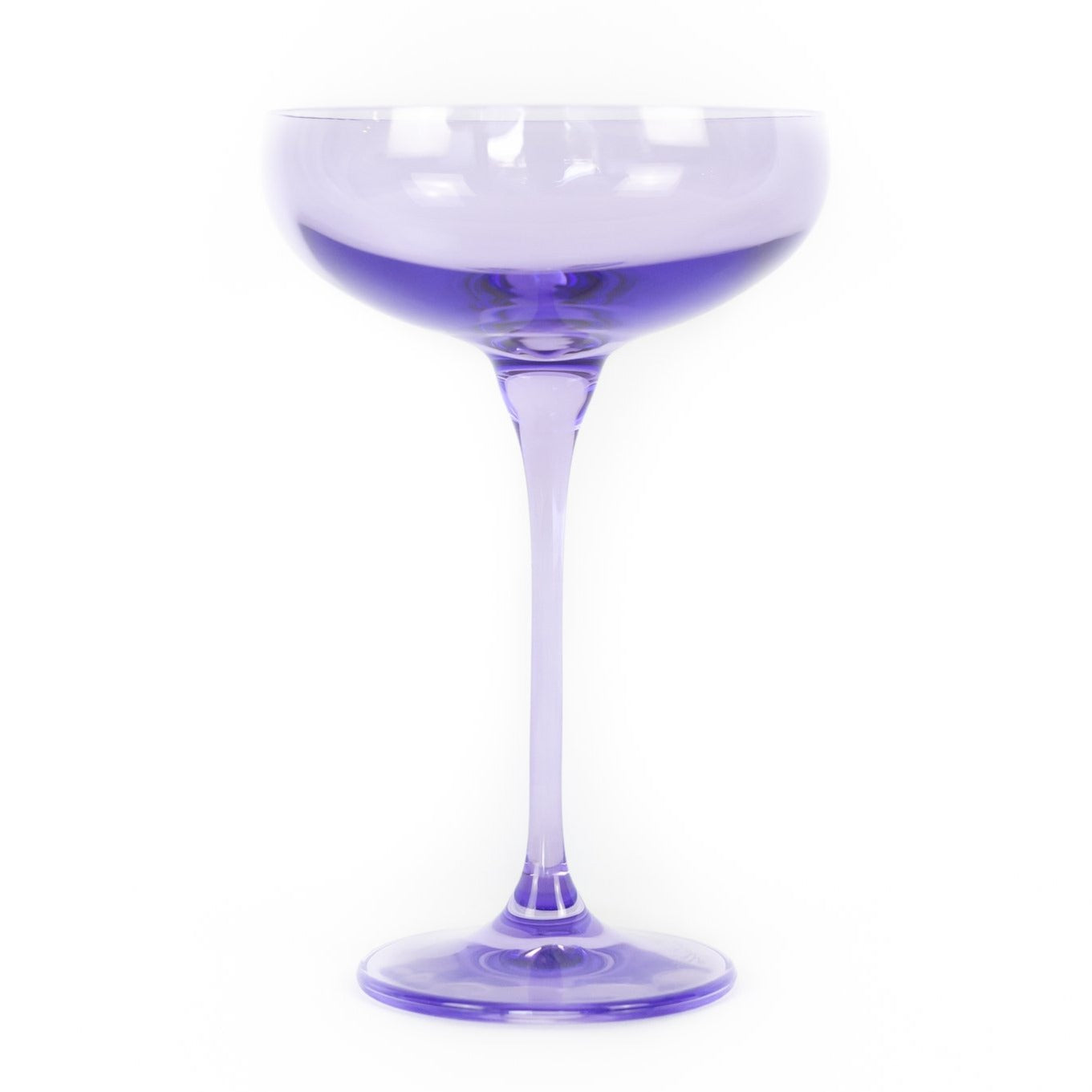 Hand Painted Lavender Stemmed Wine Glasses Set of 2 Purple