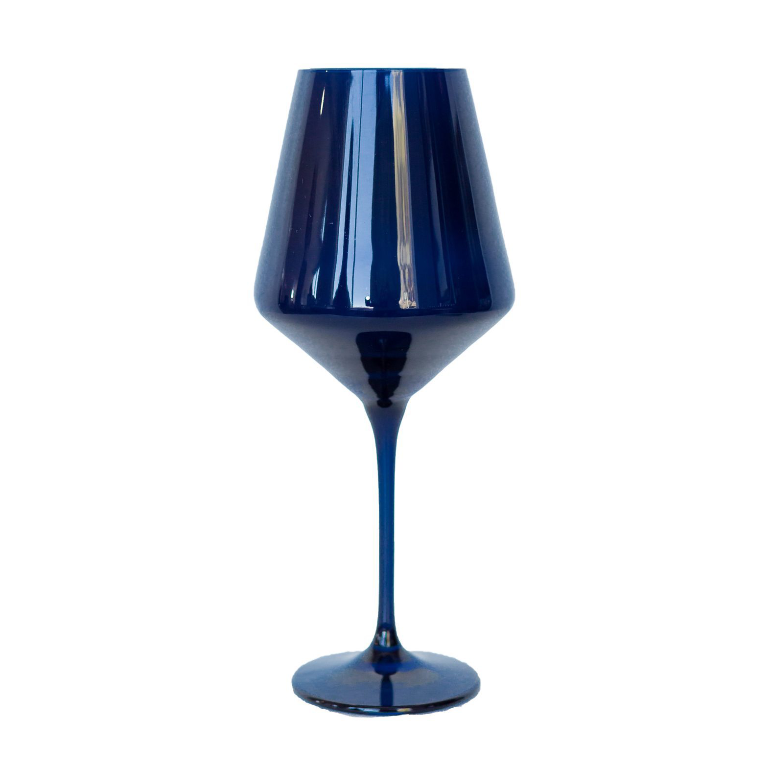 Estelle Colored Glass Estelle Stemless Wine Glass, Set of 2 - Cobalt Blue