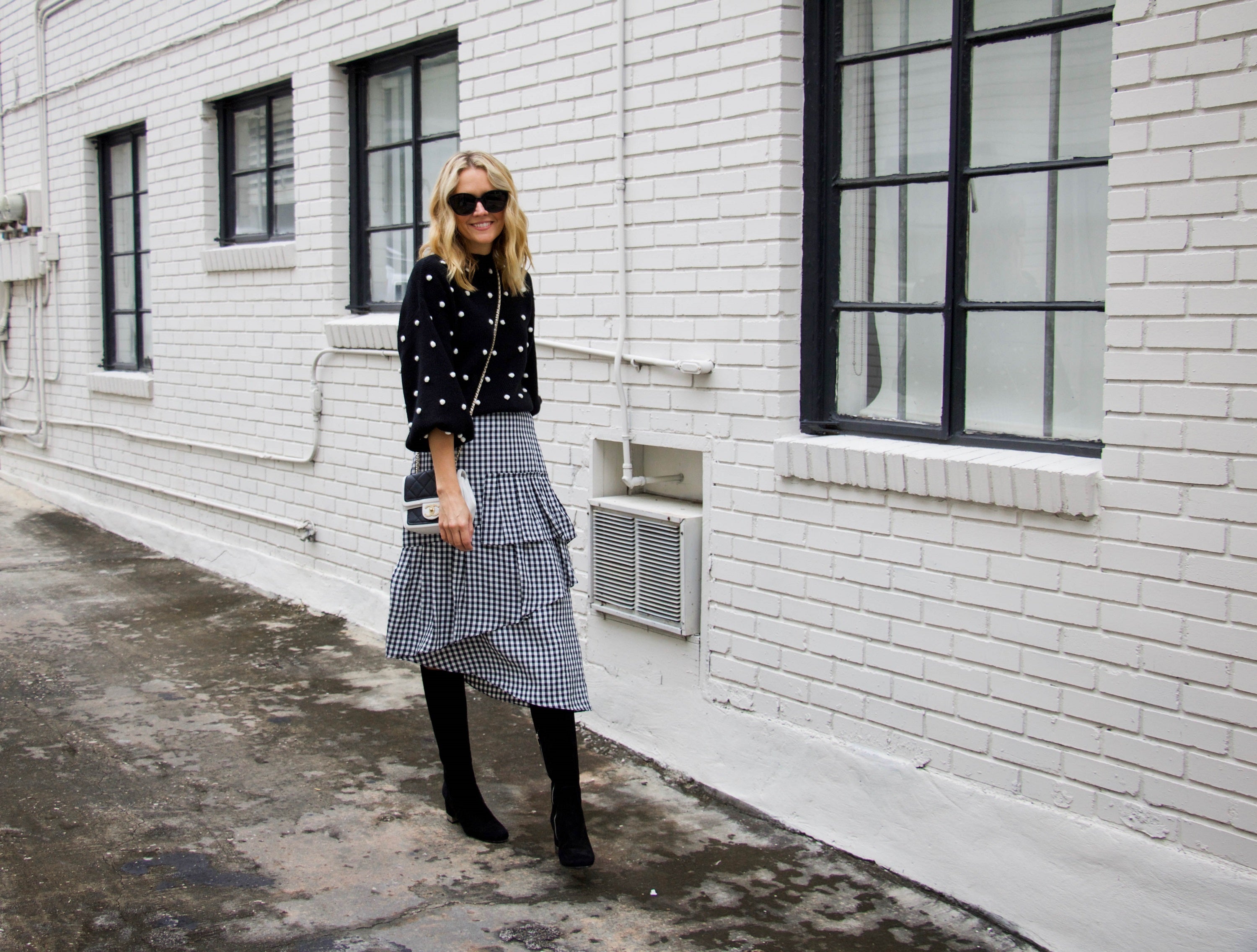 #12daysofsweaters - how to wear gingham year round