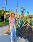 MASONS DAUGHTER | Lily Scarf Top, Blue & Burgundy Striped