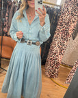 MASON'S DAUGHTER Emma Skirt, Light Wash Chambray