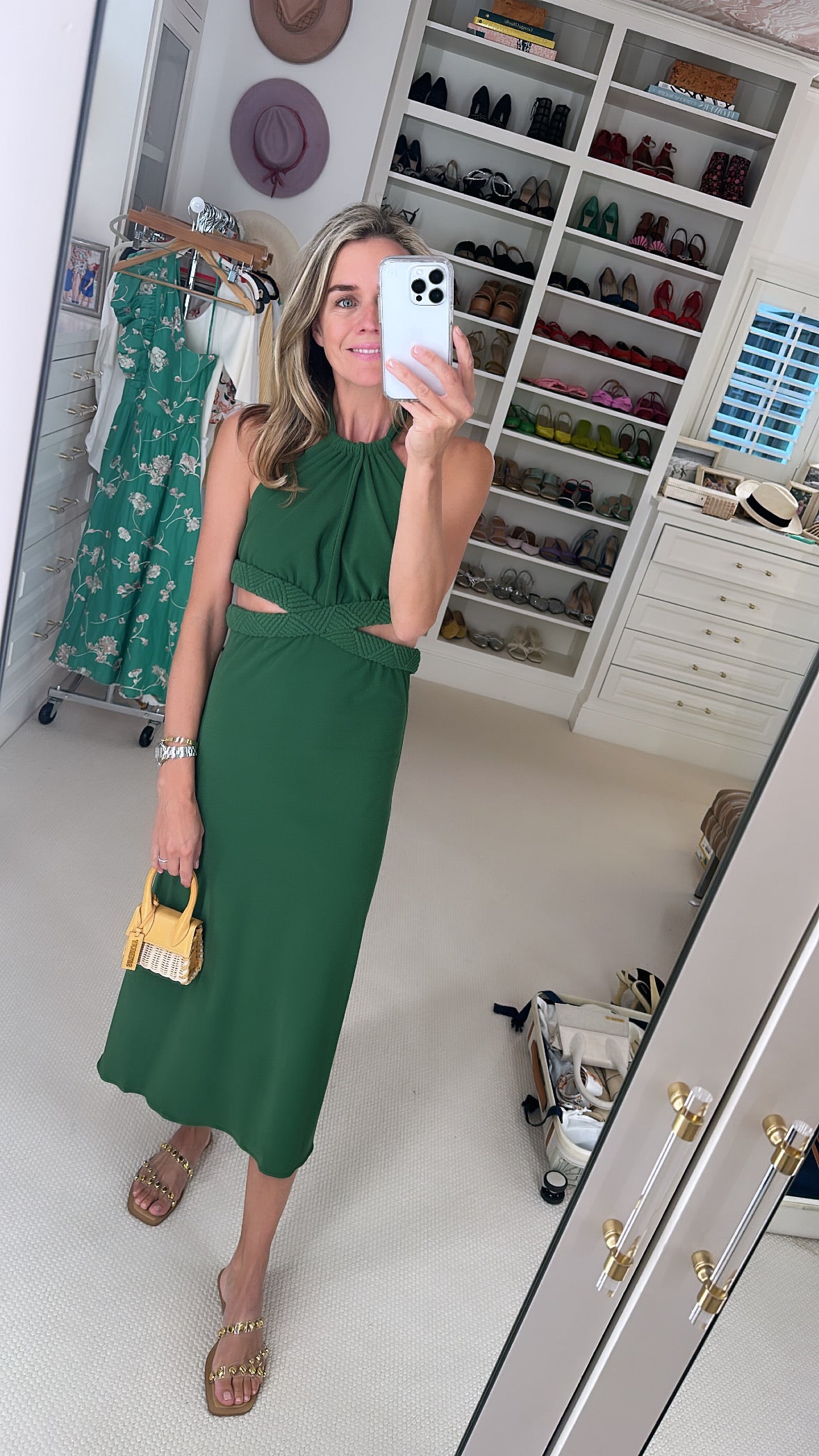 San Agustin Midi Dress, Green