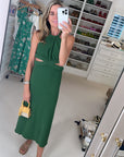 San Agustin Midi Dress, Green