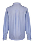 MASON'S DAUGHTER the French Cuff Boyfriend Shirt, Blue & White Striped Poplin