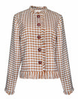 Fringe Jacket, Blue and Brown Gingham