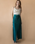 MASON by MASON'S DAUGHTER Leighton Skirt, Peacock Blue Silk Wool