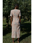 Mod Midi Dress in Coral Bougainvillea