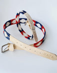 PATA LIFESTYLE Blue, white and Red Polo Belt