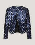 Jiza Top, Blue Dotted Sequins