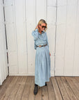 MASON'S DAUGHTER Emma Skirt, Light Wash Chambray