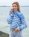 TUTTO French Blue White Stripe Sweater