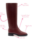 LARROUDÉ Anne Boot In Burgundy Leather