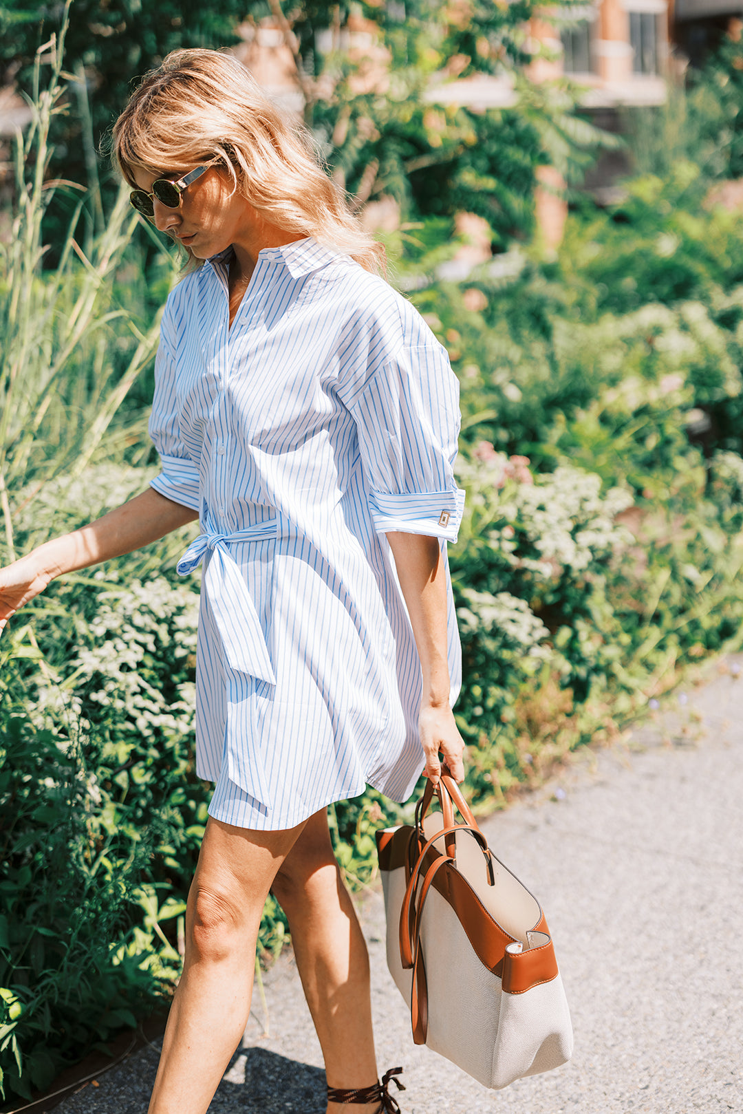 MASON&#39;S DAUGHTER Anna Dress, Blue and White Striped