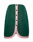 Athena Skirt, Green with Pink Color Block Linen