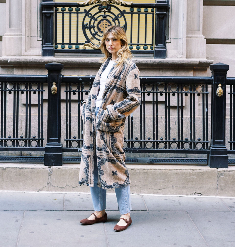 MASON&#39;S DAUGHTER | Coco Robe Coat, Cream Bandana Print