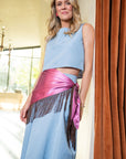 MASON by MASON'S DAUGHTER | Sloane Top, Hydrangea Blue Silk Moire