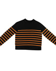 TUTTO Black Camel Stripe Sweater