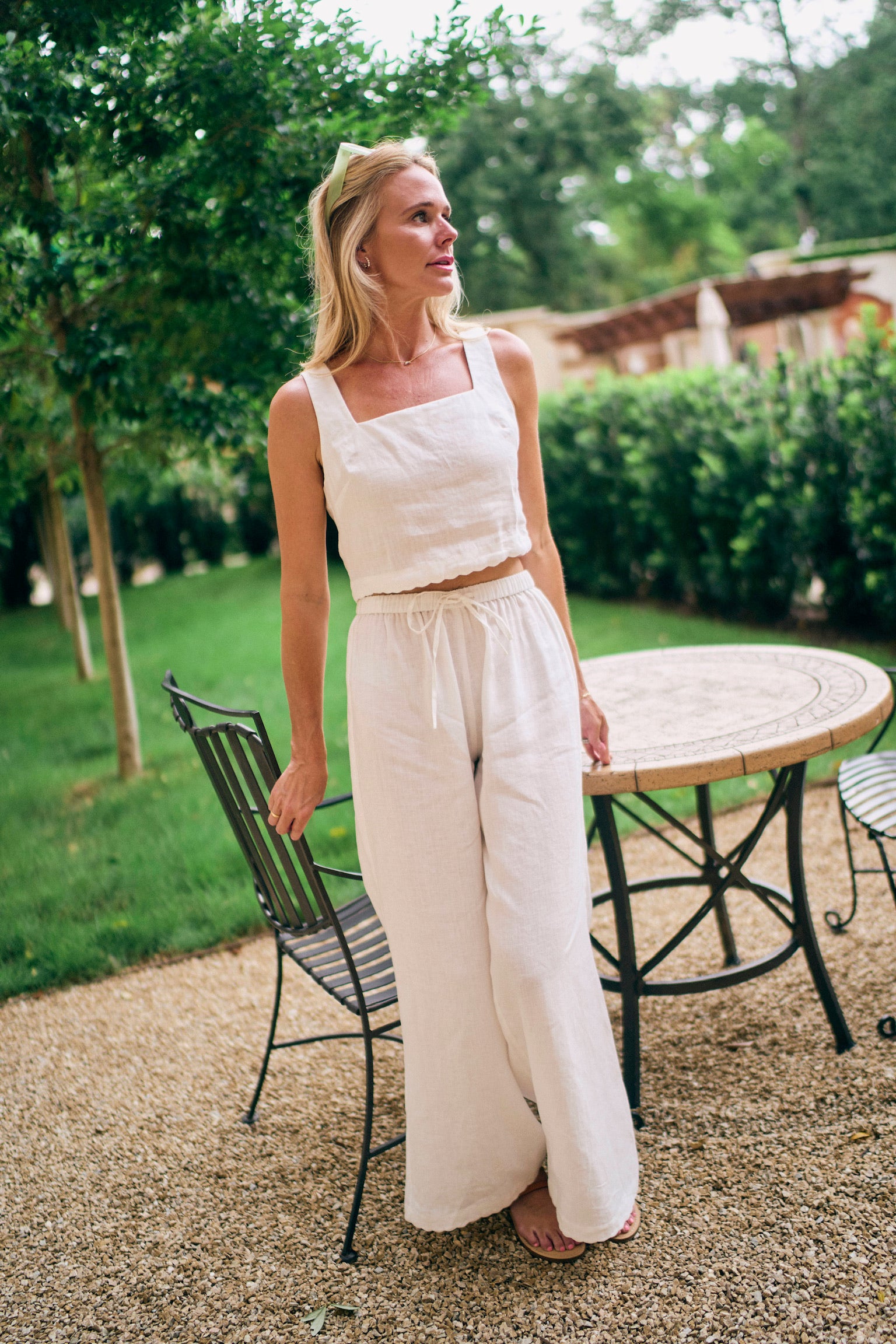 MASON'S DAUGHTER | Ella Scallop Pant, White Linen