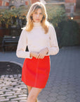 MASON'S DAUGHTER Mia Skirt, Red Cotton Twill