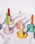 POMELO CASA Candlestick with hand painted designs